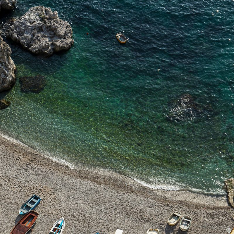 Secluded beach on the Amalfi Coast, Campania, Italy